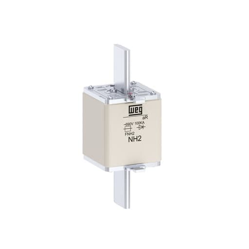 Fusible ultrarrápido NH aR WEG FNH2-630K-A · 630A / 690V / 100kA / tamaño 2