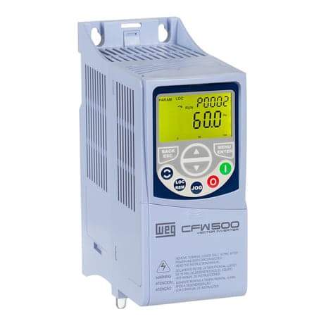 Imagen referencial de la serie: Variador de velocidad WEG CFW500 A 04P3 T4 NB20H00G2 · 1.5kW / 2HP, 4.3A, 380-480V, trifásico (WEG-VARIADOR-VELOCIDAD-1.5KW-4.3A-380-48)