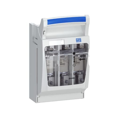 Interruptor seccionador trifásico portafusible tipo NH WEG FSW160-3 · Tam.00 160A 3 polos