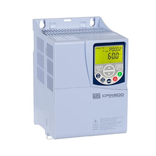 Imagen referencial de la serie: Variador de velocidad WEG CFW500D24P0T4DB20G2 · 18kW / 25HP, 24A, 380-480V, trifásico