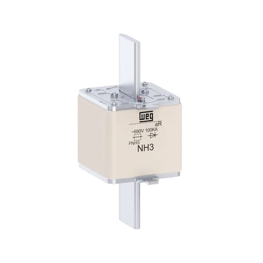Fusible ultrarrápido NH aR WEG FNH3-900K-A · 900A / 690V / 100kA / tamaño 3