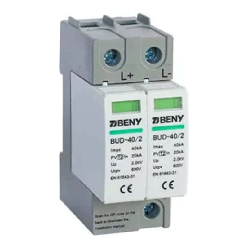 Protección sobretensiones ZJ BENY · 600VDC 2P 40kA (ZJBENY-PROTECCION-SOBRETENSIONES-600VDC-2P-40KA)
