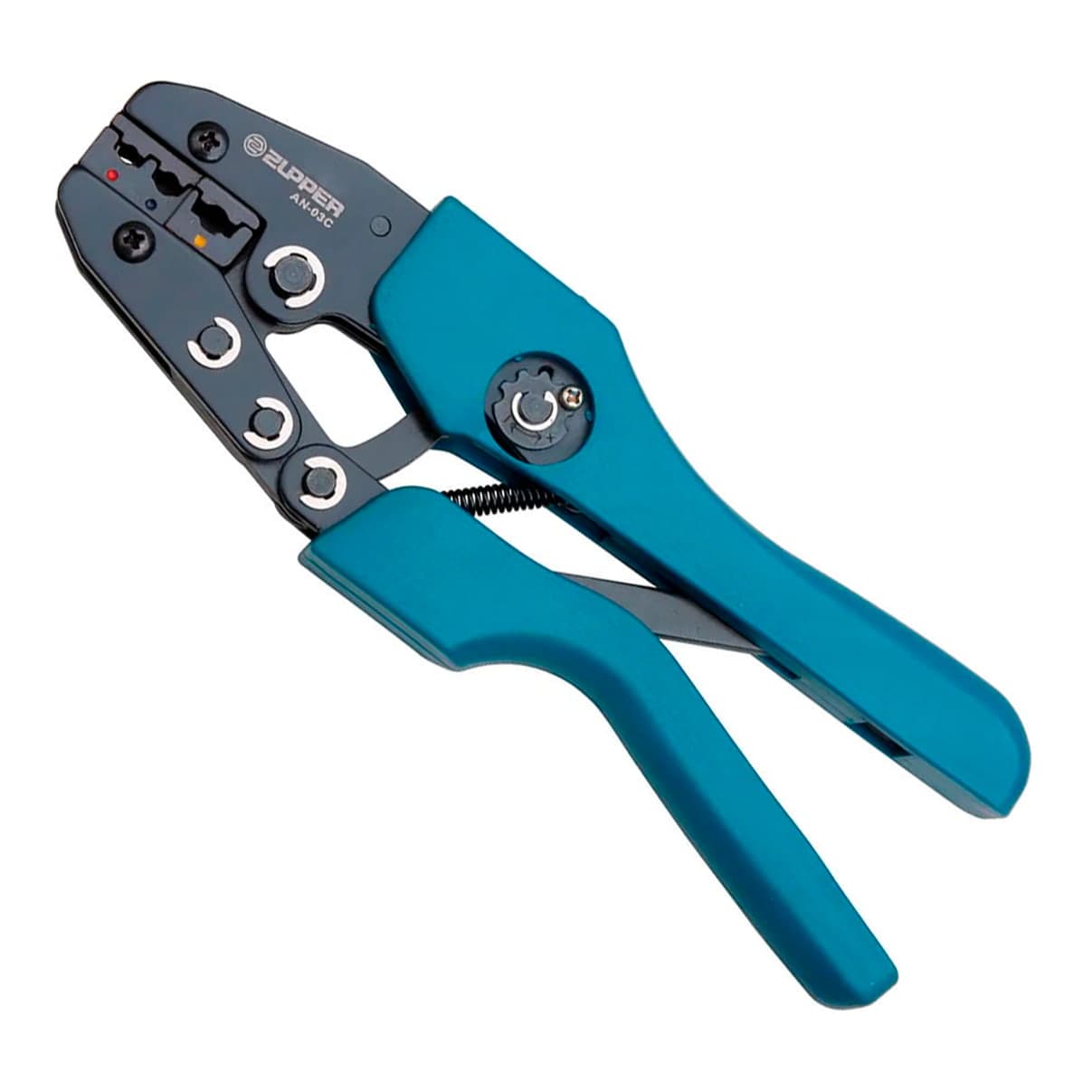Alicate prensaterminal ZUPPER AN-03C · 0.5–6mm² (prensado de 4 puntos)