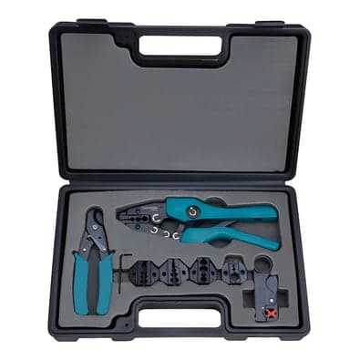Prensa manual para terminal con kit de pela ZUPPER T05H-5A · corta cable y matrices