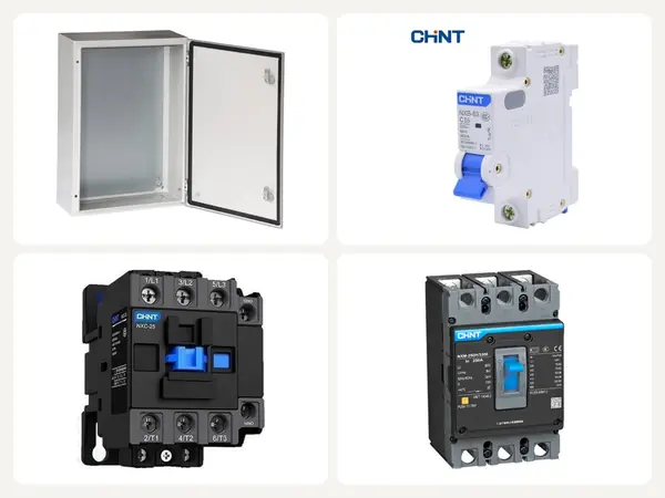 Tablero metálico TIBOX, termomagnético, contactor y caja moldeada CHINT
